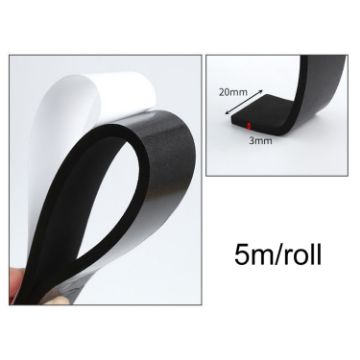 Picture of 5m/Roll 2cm Width 3mm Thickness Foam Strips With Adhesive High Density Foam Closed Cell Tape Seal For Doors And Windows