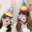Picture of 2pcs Party Glasses Children Hats Headwear Birthday Photo Decorations, Random Pattern Delivery, Specification: Glasses