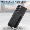 Samsung Galaxy A41 Retro Leather Card Bag Magnetic Phone Case - Black - 5