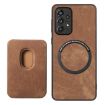 Samsung Galaxy A41 Retro Leather Card Bag Magnetic Phone Case - Brown - 3
