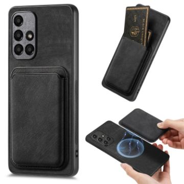 Samsung Galaxy A71 Retro Leather Card Bag Magnetic Phone Case - Black - 1