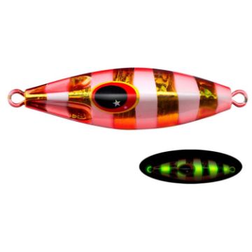 Picture of PROBEROS LF124 Deep Sea Iron Plate Lead Fish Fishing Lure Slow Sinking Rocking Luminous Boat Fishing Bait, Size: 80g (Color C)