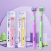 Picture of YALINA Three Sided Toothbrush Soft Hair 360 Degree V Shaped Toothbrush A22 Kids Pink