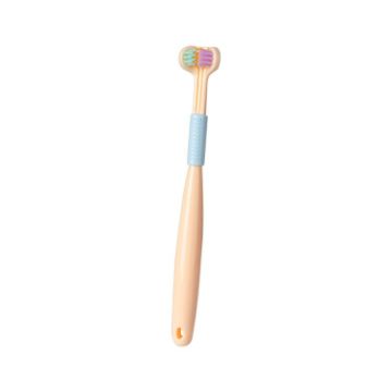 Picture of YALINA Three Sided Toothbrush Soft Hair 360 Degree V Shaped Toothbrush A22 Kids Yellow