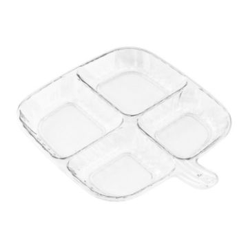 Picture of Multipurpose Quad Compartment Side Dish Kitchen Storage Spice Tray (Transparent)