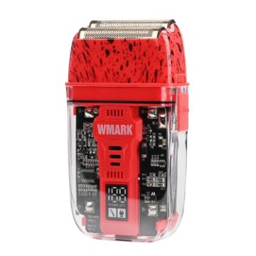 Picture of WMARK NG-995 Transparent Body Titanium Plated Blade Reciprocating USB Razor Electric Men Shaving Razor (Red)