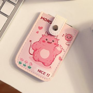 Picture of Pull-out Multi-card Slot ID Card Holder Large Capacity Cartoon Card Bag, Color: Pink