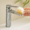 Picture of Bathroom Glass Mirror Stain Removal Watermark Sponge Rub Faucet Descaling Cleaning Tool (Pink)
