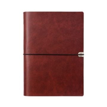 Picture of A5 Business Office Loose Leaf Notes Student Conference Diary Recording Notebooks (Red Brown)