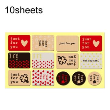Picture of 10sheets Love Cake Stickers Baking Stickers Leather Paper Sealing Stickers