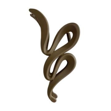 Picture of Large Frosted Wave Grab Clip Women Back Of Neck Shark Clip Hair Accessory (Dark Coffee)