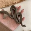 Picture of Large Frosted Wave Grab Clip Women Back Of Neck Shark Clip Hair Accessory (Dark Coffee)