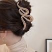 Picture of Large Frosted Wave Grab Clip Women Back Of Neck Shark Clip Hair Accessory (Beige)