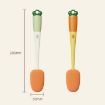 Picture of Long Handle Household Multifunctional Cup Washing Brush Carrot Shape 3 In 1 Cleaning Brush (Yellow)