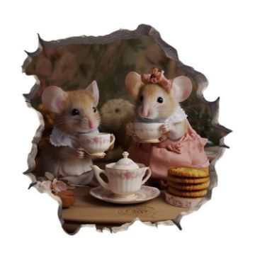 Picture of 3D Cartoon Mouse Wall Stickers Home Kitchen Animal Decorative Decals, Model: CT70173G-T
