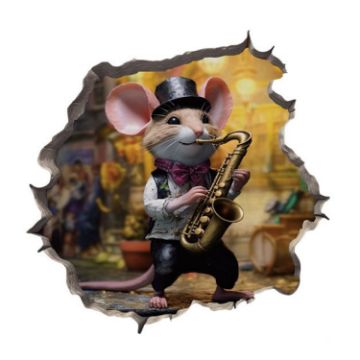 Picture of 3D Cartoon Mouse Wall Stickers Home Kitchen Animal Decorative Decals, Model: CT70175G-T
