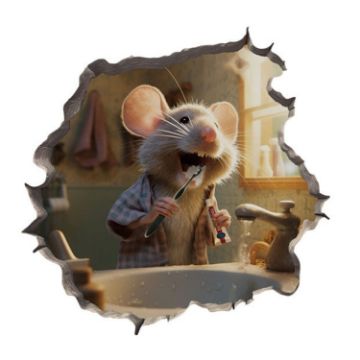 Picture of 3D Cartoon Mouse Wall Stickers Home Kitchen Animal Decorative Decals, Model: CT70165G-T