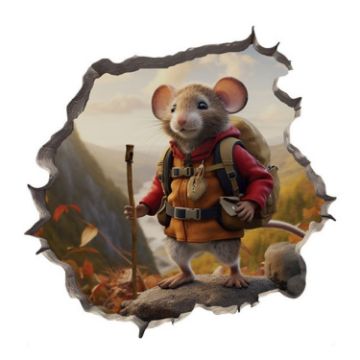 Picture of 3D Cartoon Mouse Wall Stickers Home Kitchen Animal Decorative Decals, Model: CT70169G-T