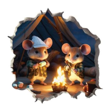 Picture of 3D Cartoon Mouse Wall Stickers Home Kitchen Animal Decorative Decals, Model: CT70127G-T