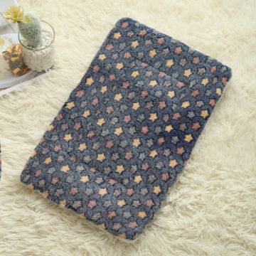Picture of 69x52cm Thickened Pet Cushion Cat Dog Blanket Pet Bed (Blue Stars)