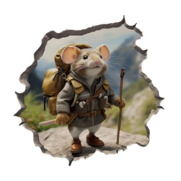 Picture of 3D Cartoon Mouse Wall Stickers Home Kitchen Animal Decorative Decals, Model: CT70178G-T