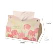 Picture of Oil Printed Leather Tissue Box Living Room Decorative Tissue Storage Bag, Color: Yellow Sunflower