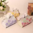 Picture of Oil Printed Leather Tissue Box Living Room Decorative Tissue Storage Bag, Color: Yellow