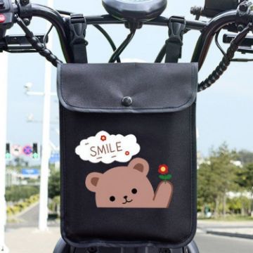 Picture of Electric Vehicle Portable Hanging Bag Waterproof Bicycle Front Storage Bag Stroller Pocket, Color: Flower Bear