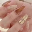 Picture of 24pcs/box Handmade Nail Glitter Nail Jelly Glue Finished Patch, Color: BY1024 (Wear Tool Bag)