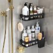 Picture of Wall-mounted Kitchen and Bathroom Storage Rack with 4 Hooks, Spec: Shelf + Cup