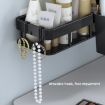 Picture of Wall-mounted Kitchen and Bathroom Storage Rack with 4 Hooks, Spec: Shelf + Pole+Cup