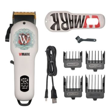 Picture of WMARK NG-123 Oil Head Electric Hair Clippers Rechargeable Haircutting Scissors (White)