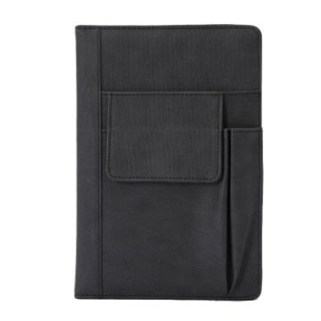Picture of A5 Imitation Fabric PU Leather Notebook Notepad Multi-pocket Journal Planner (Black)