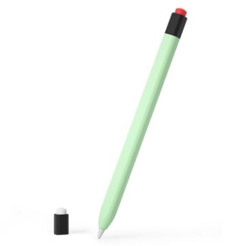 Picture of For Apple Pencil 1 Retro Pencil Style Liquid Silicone Stylus Case (Mint Green)