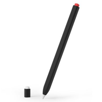 Picture of For Apple Pencil 1 Retro Pencil Style Liquid Silicone Stylus Case (Black)