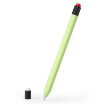 Picture of For Apple Pencil 1 Retro Pencil Style Liquid Silicone Stylus Case (Light Green)