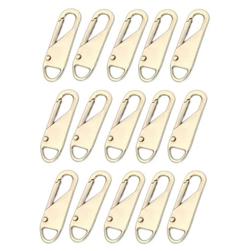 Picture of 15pcs Universal Detachable Zip Slider Replacement Head Accessory, Color: Gold