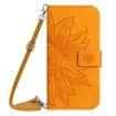 Motorola Moto G04/G24 HT04 Yellow Leather Phone Case with Lanyard - 2