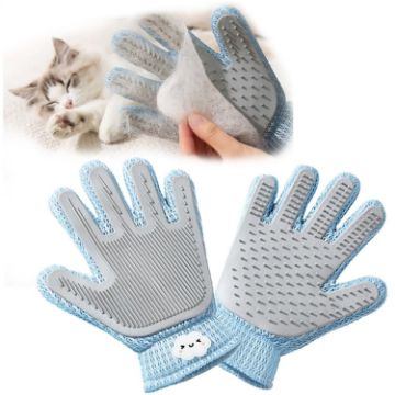 Picture of 2 in 1 Dog Cat Grooming Gloves Pet Hair Remover Shedding Massage Brush (Upgrade)