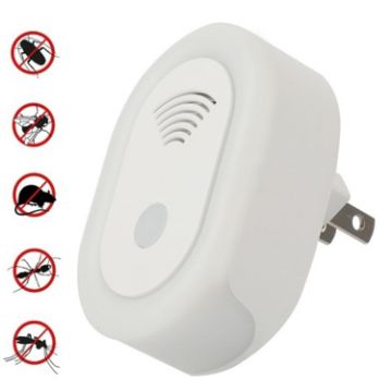 Adjustable Night Light Ultrasonic Mosquito Repeller EU Plug White - 1