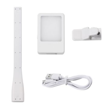 Picture of LED Reading Light Clip Book USB Charging Mini Bedside Learning Lamp (White)