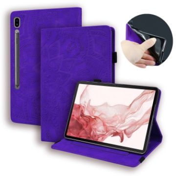 Samsung Galaxy Tab S9 FE Purple Leather Tablet Case - 1