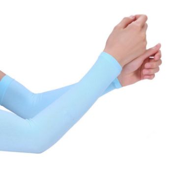 Picture of Cooling Arm Sleeve Sun UV Protection Straight Sleeve Cover Summer Outdoor Sports Cycling Travel Supplies, Size: 34g (Blue)