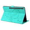 Samsung Galaxy Tab S9 FE Mint Green Butterfly Embossed Leather Tablet Case - 3