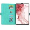 Samsung Galaxy Tab S9 FE Mint Green Butterfly Embossed Leather Tablet Case - 4