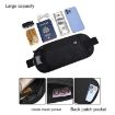 Picture of Passport Fit Invisible Waterproof Cell Phone Waist Pack Anti-theft Brush Travel Document Organizer Bag (Black)