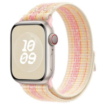 Apple Watch Series 7 41mm Loop Nylon Watch Band - Starlight Pink - 1