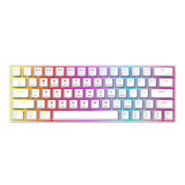 Picture of T-WOLF T60 63 Keys Office Computer Gaming Wired Mechanical Keyboard, Color: White