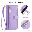 OPPO Find X5 Pro Purple Leather Phone Case - Cross-body Zipper Wallet - 3
