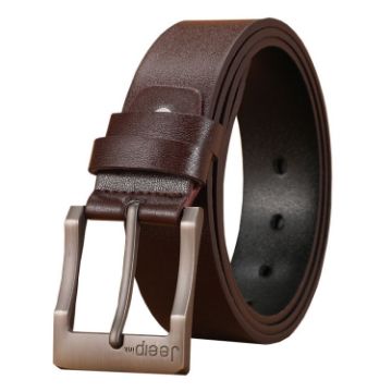 Picture of Dandali 120cm Men Rubberized Pin Buckle Belt Casual Vintage Waistband, Model: Style 9 (Brown)